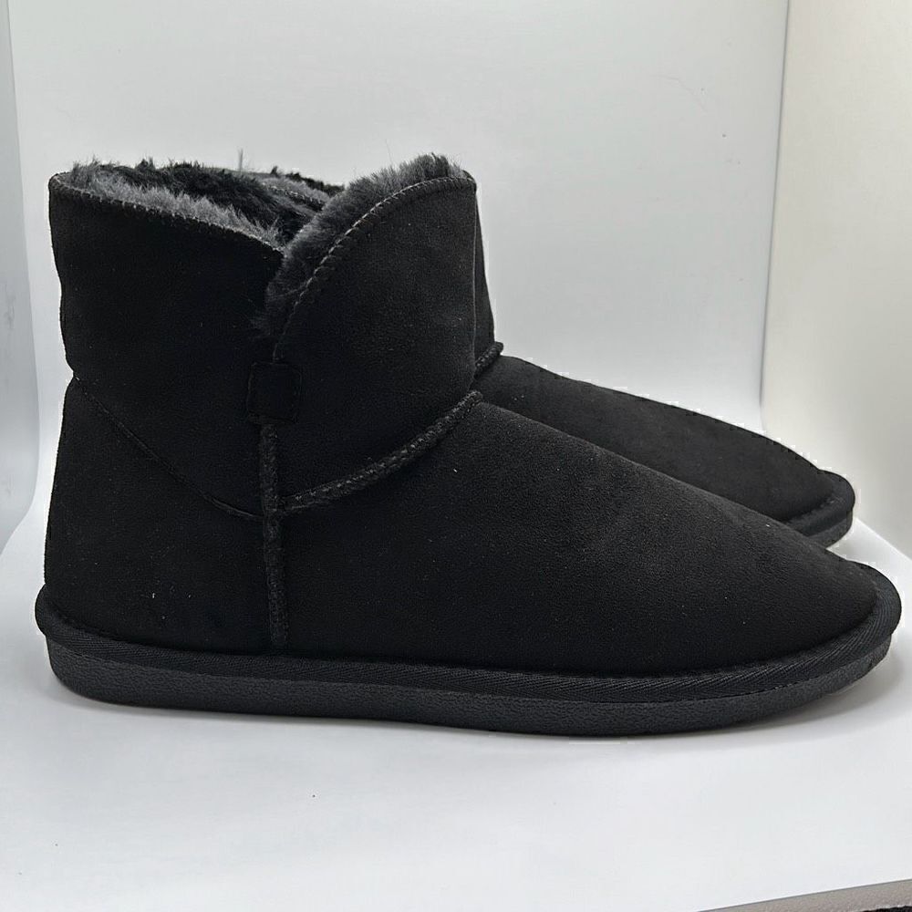 CUSHIONAIRE Cozy Boot 10 BLACK
